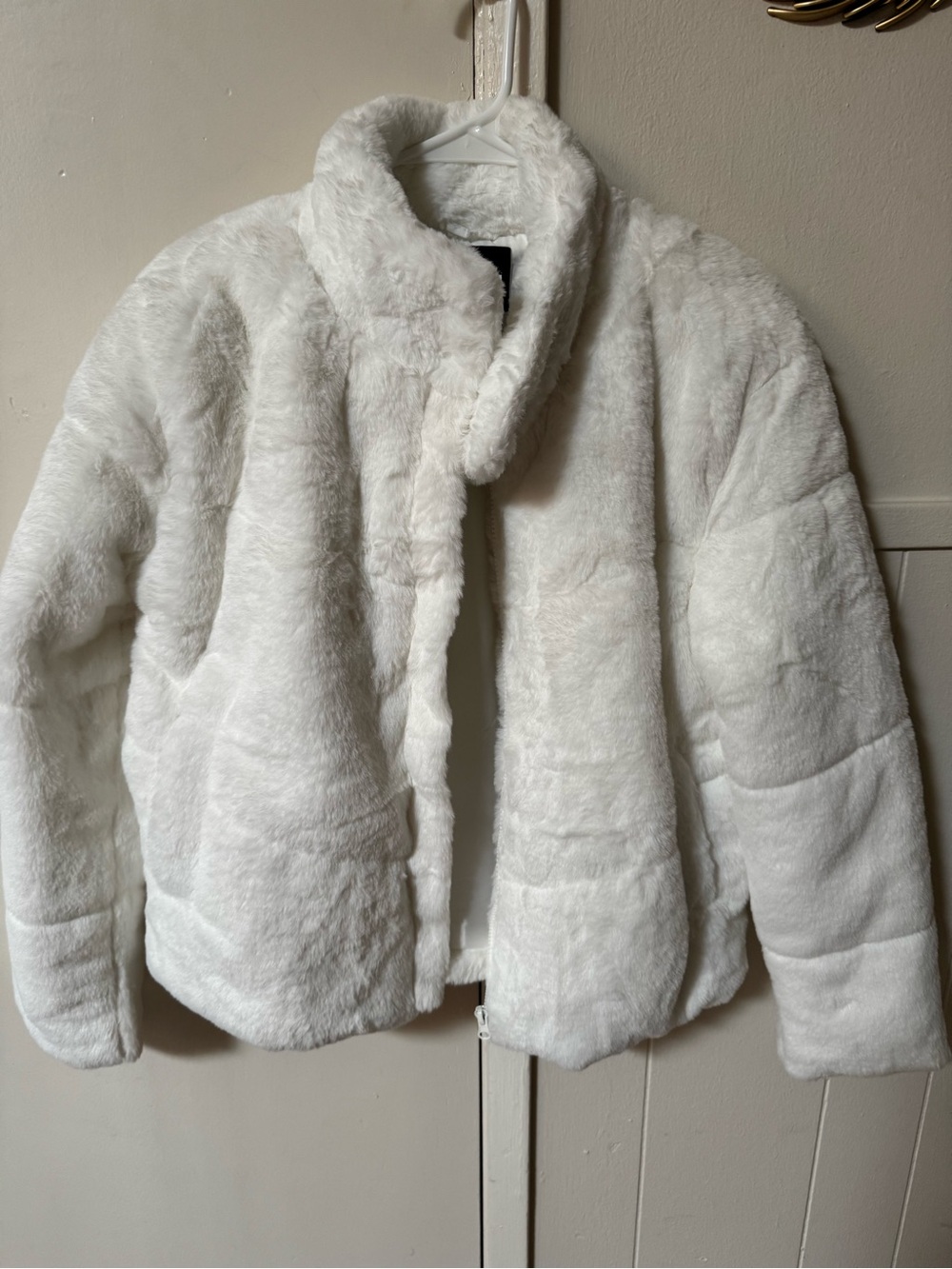 Ambiance Women's White Faux Fur Jacket - Cozy Winter Coat